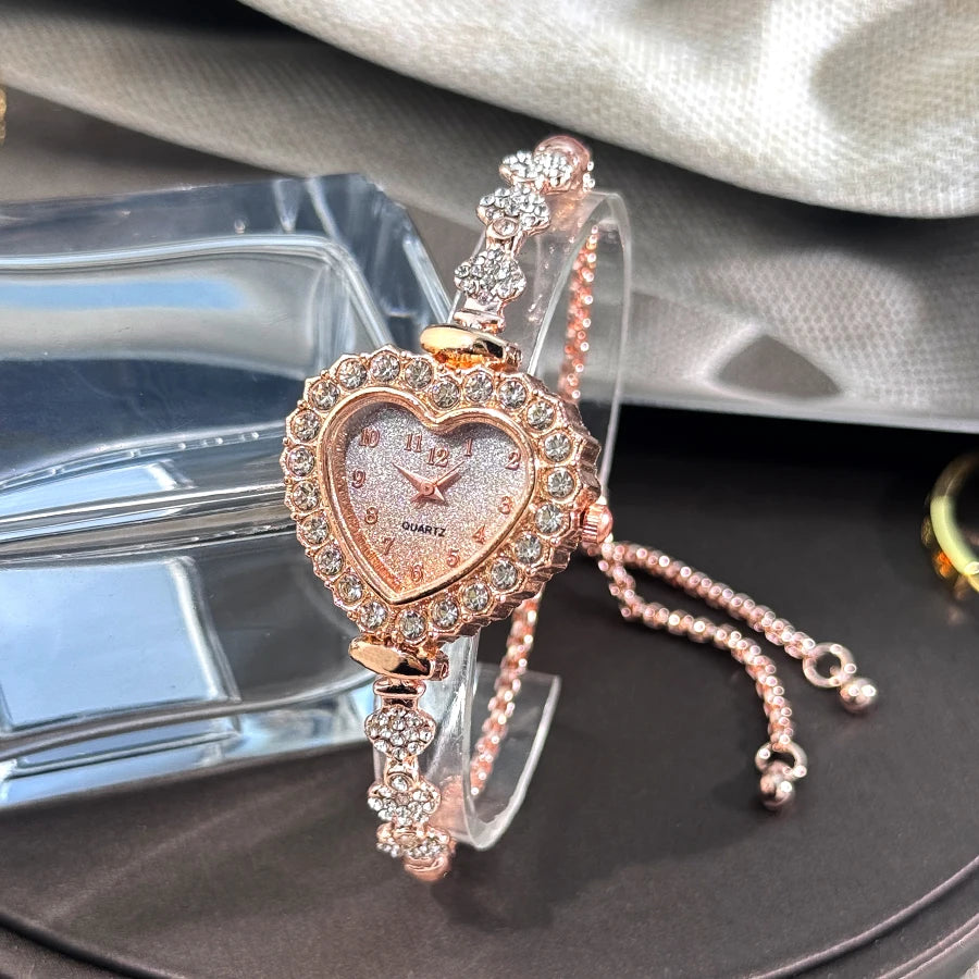 ♡ Heart-Shaped Rhinestone Watch