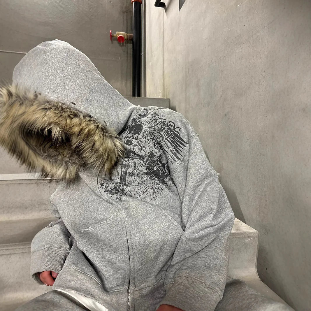 ✦ Y2K Zip-Up Hoodie Jacket