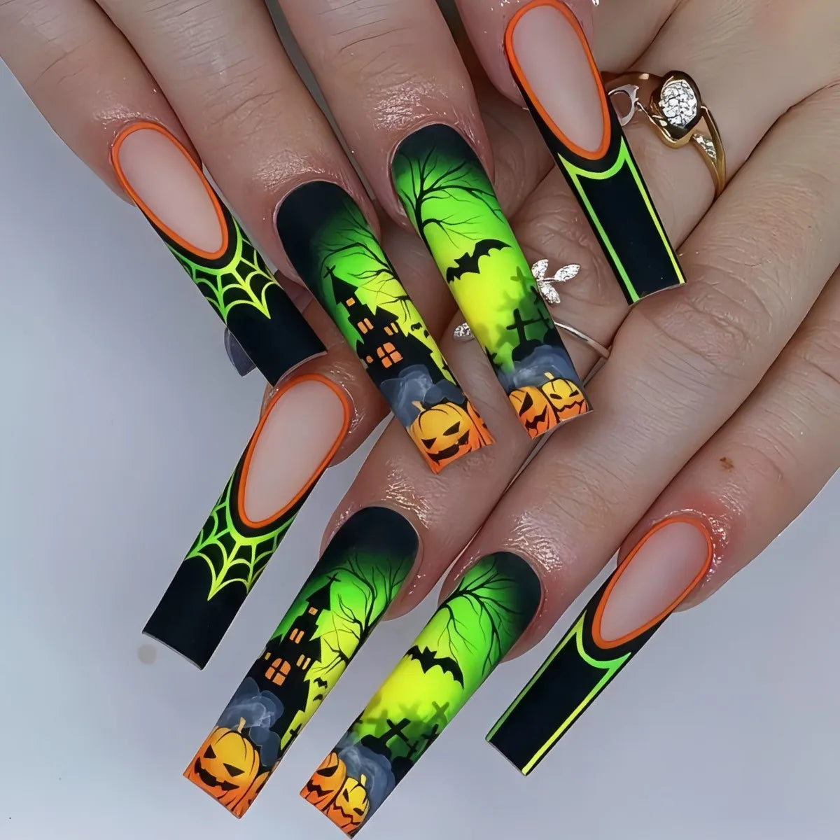 ♡ Glitter & Gothic Press-On Nails · 24 Pieces