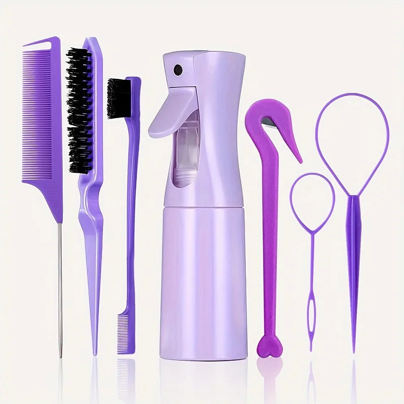 💇‍♀️ 7-Piece Purple Hair Styling & Braiding Tool Set