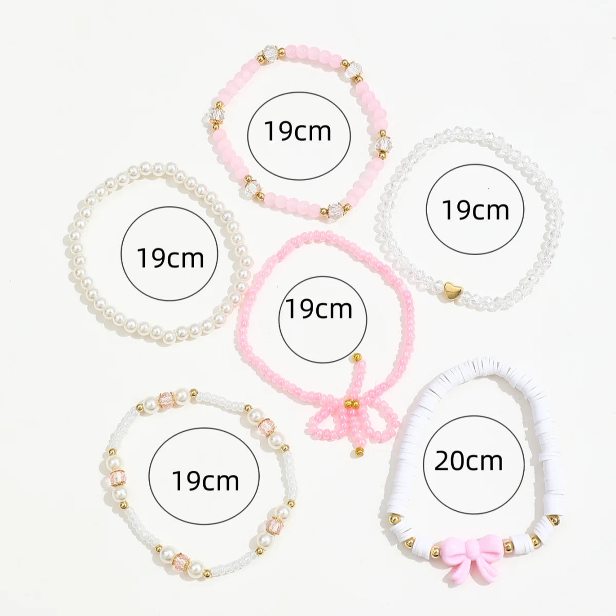 🎀 6-Piece Pearl & Bow Bracelet Set