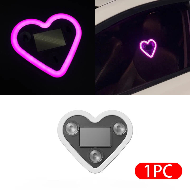 ☀ Heart-Shaped Solar LED Car Light