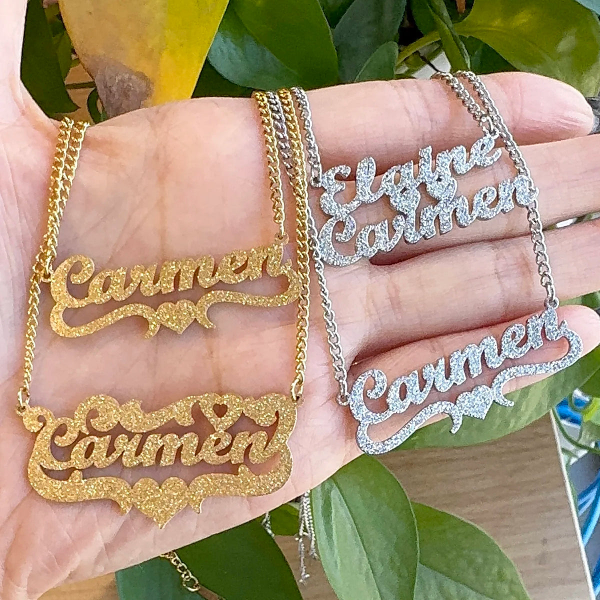☆ Custom Name Sparkle Necklace
