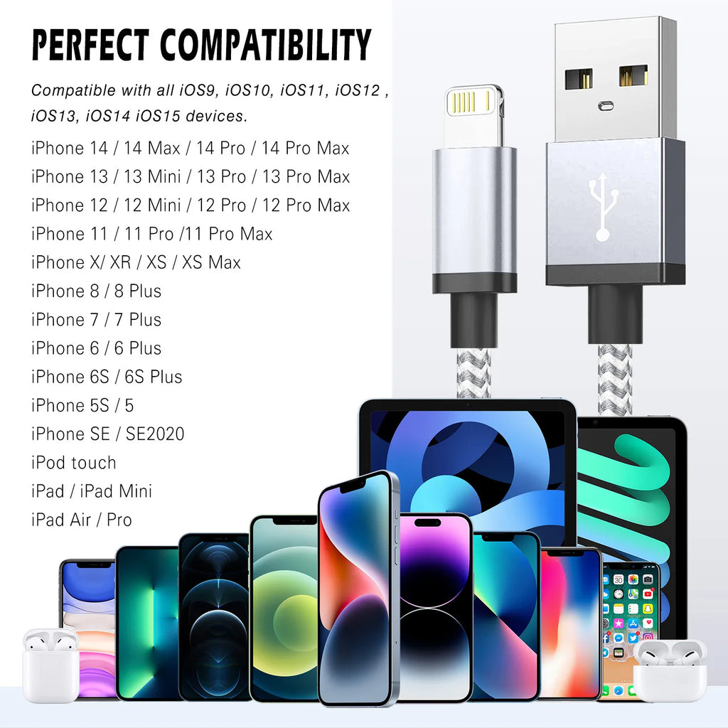 ⌁ USB-C to Lightning Charging Cable