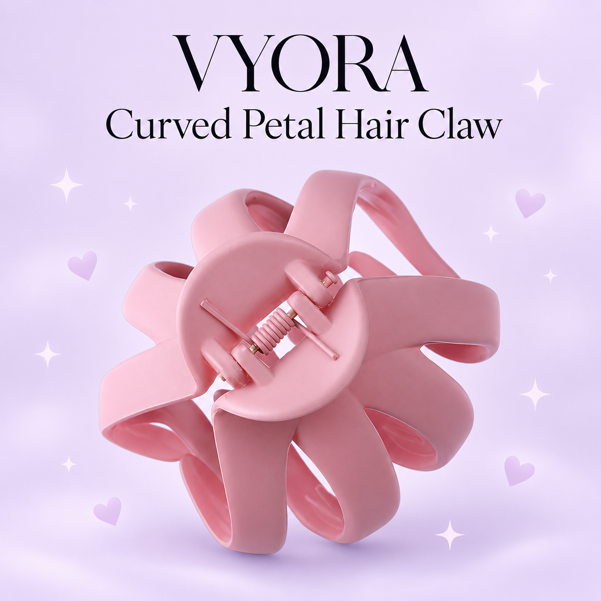 Curved Petal Hair Claw dark pink cover